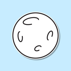 Full moon in outer space with lunar craters sticker icon. Simple thin line, outline vector of space icons for ui and ux, website or mobile application