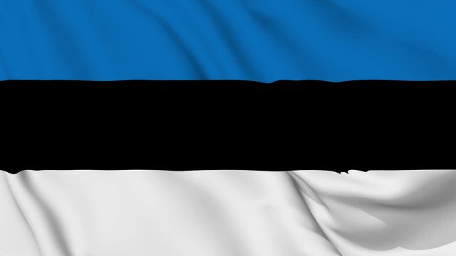 estonia flag is waving 3D animation. estonia flag waving in the wind. National flag of estonia. flag seamless loop animation. 4K