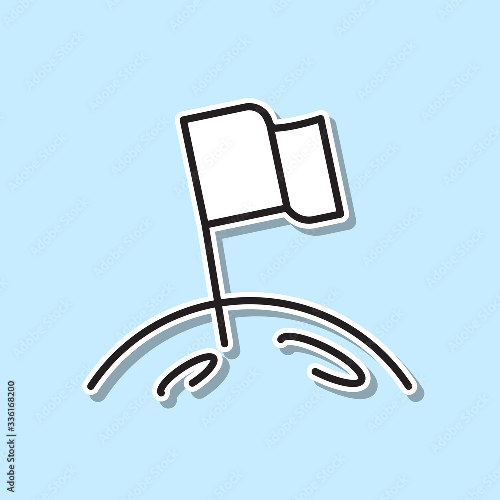 Aufkleber moon flag sticker icon. simple thin line, outline vector of space icons for ui and ux, website or mo