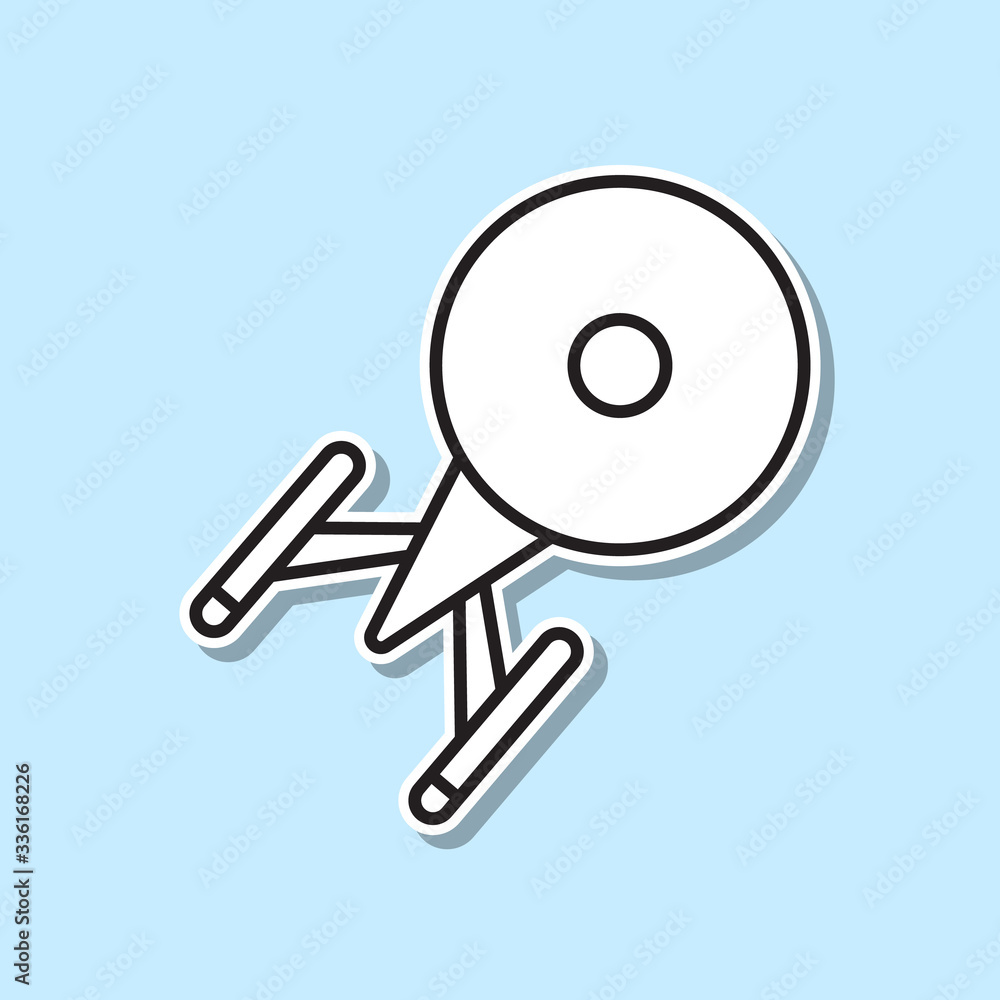 Poster ufo sticker icon. simple thin line, outline vector of space icons for ui and ux, website or mobile a