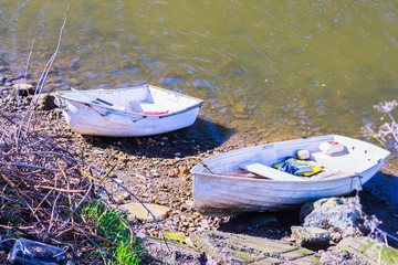 Fototapeta premium Small Boats on the Gorge Waterway in Victoria