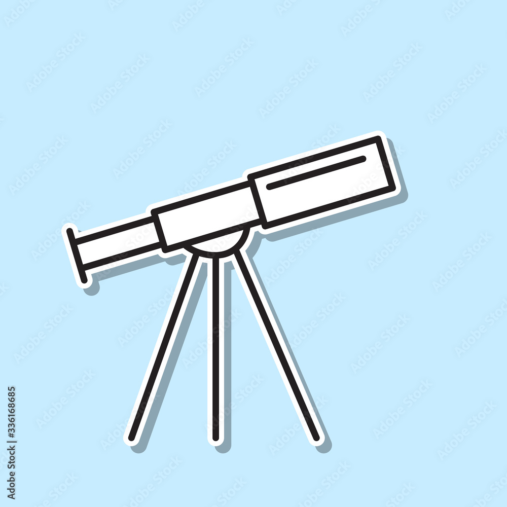 Poster telescope sticker icon. simple thin line, outline vector of space icons for ui and ux, website or mo
