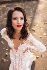 Portrait of a beautiful brunette bride