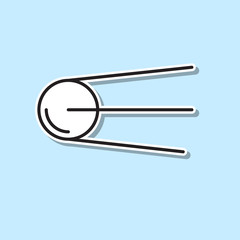 Soviet satellite sticker icon. Simple thin line, outline vector of space icons for ui and ux, website or mobile application
