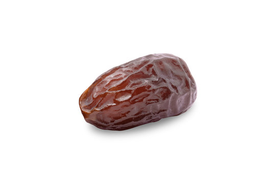 Dried date palm fruit solated on white background with clipping path. dry fruit concept.