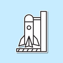 Rocket sticker icon. Simple thin line, outline vector of space icons for ui and ux, website or mobile application