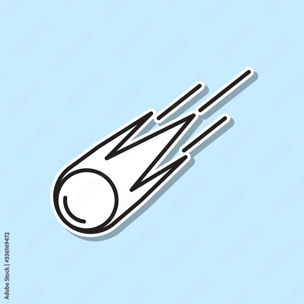 Poster comet sticker icon. simple thin line, outline vector of space icons for ui and ux, website or mobile