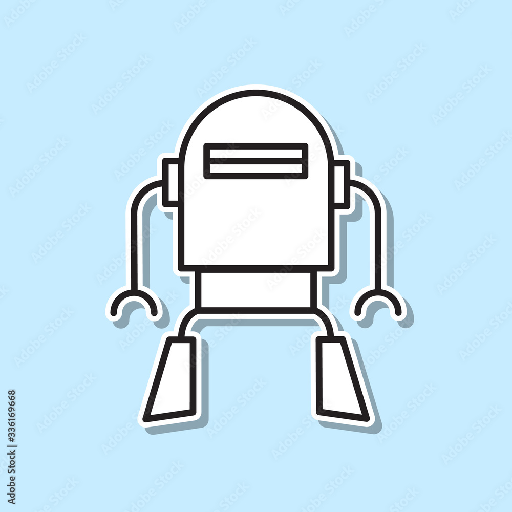 Poster robot sticker icon. simple thin line, outline vector of space icons for ui and ux, website or mobile