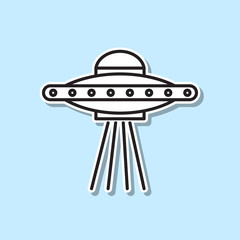 Space aliens. Ufo sticker icon. Simple thin line, outline vector of space icons for ui and ux, website or mobile application