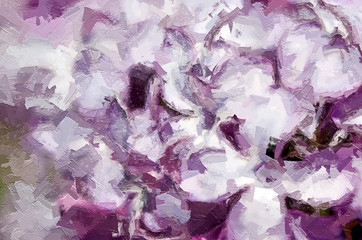 Impressionistic Style Artwork of the Delicate Lilac Blossoms Blooming in Early Spring