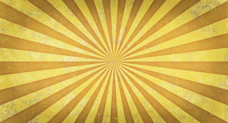 Sunburst yellow grunge vintage design background.Retro texture with abstract yellow rays.