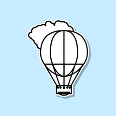 Naklejka premium Aerostat sticker icon. Simple thin line, outline vector of Turizm icons for ui and ux, website or mobile application on blue background