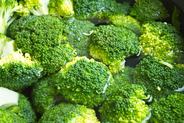 broccoli cut and soaked to clean and cook