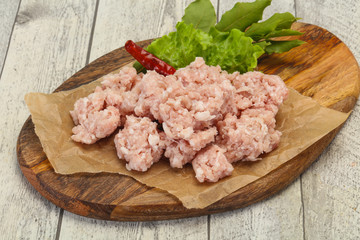 Homemade pork minced meat for cooking