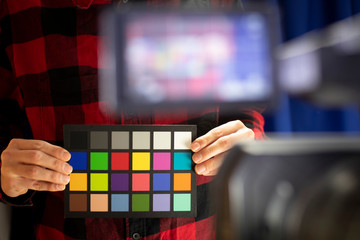 Camera filming color chart