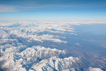 Obraz premium Mountains from plane