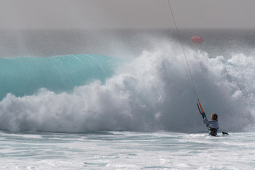 surfing on the beach