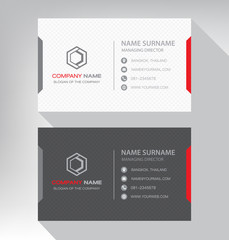 Modern. vector business card template. design red white black