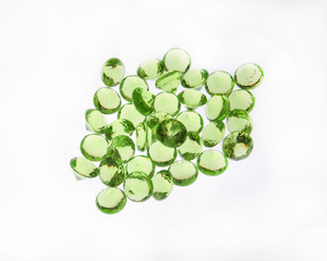 A collection of green beads.