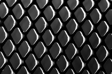 Abstract metal grid background in macro