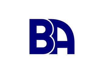 Abstract Logo Design Featuring Bold Blue Initials BA for Brand Identity and Visual Communication