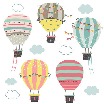 set of isolated hot air balloons part 2
  - vector illustration, eps    