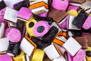 Licorice candy on the white background