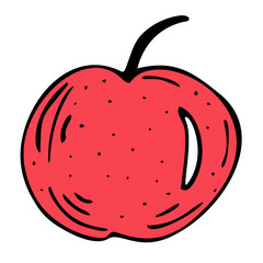 Bright and juicy apple illustration, on a white background.