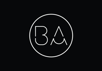 B A Initial Letter Logo design vector template, Graphic Alphabet Symbol for Corporate Business Identity
