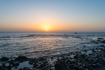 Sunset at La gomera by the beach