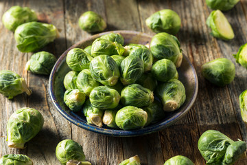 Raw Organic Green Brussel Sprouts