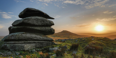 Sunset at Roughtor on Bodmin Moor in Cornwall (HDR)