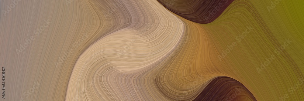 Poster elegant moving designed horizontal header with pastel brown, gray gray and brown colors. fluid curve