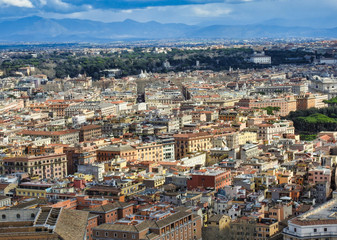 Fototapeta na wymiar Vista panoramica de la ciudad de Roma, Italia