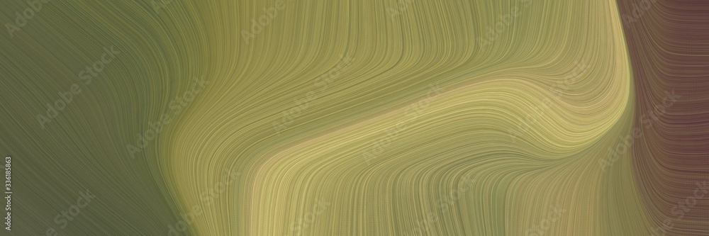 Poster elegant modern header with pastel brown, tan and dark olive green colors. fluid curved lines with dynamic flowing waves and curves