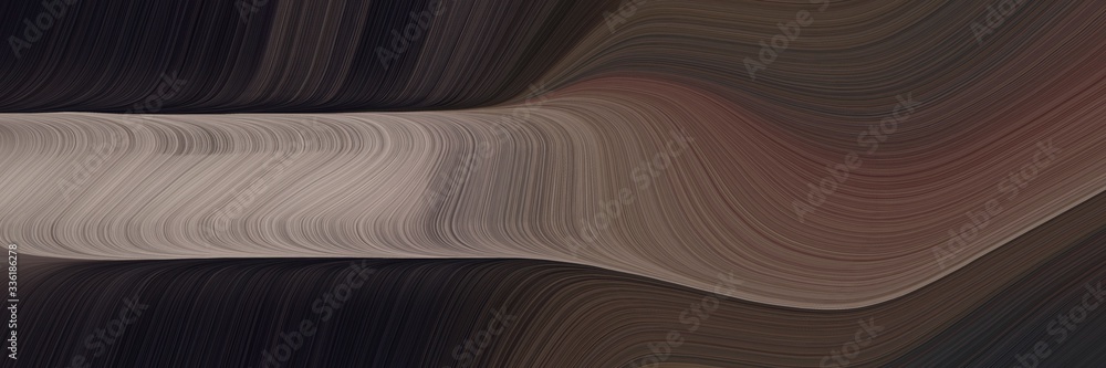 Poster elegant flowing header with very dark blue, gray gray and pastel brown colors. fluid curved lines with dynamic flowing waves and curves