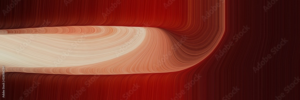 Poster elegant flowing designed horizontal header with dark red, tan and very dark red colors. fluid curved lines with dynamic flowing waves and curves