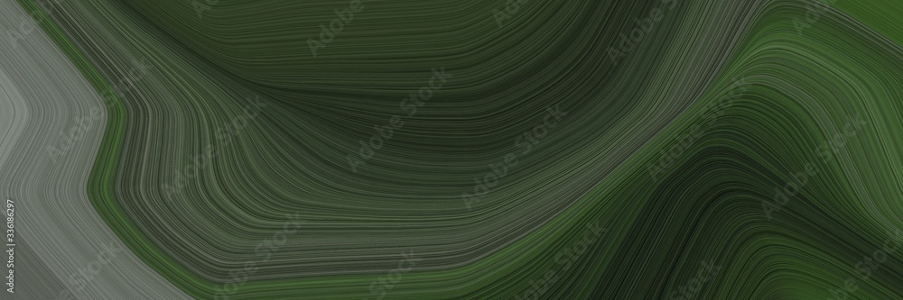Poster elegant moving designed horizontal banner with dark slate gray, gray gray and dim gray colors. fluid curved flowing waves and curves