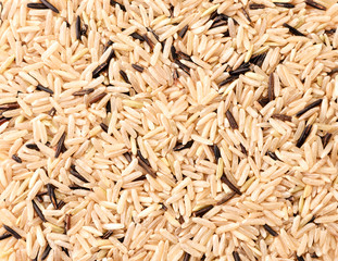 Wild rice assorted background. The view from top