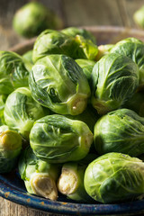 Raw Organic Green Brussel Sprouts