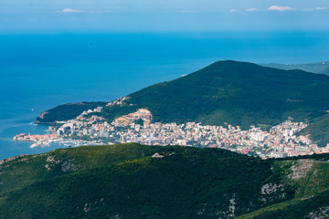 Obraz premium Budva panorama on a sunny summer day.