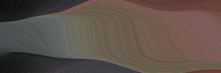 elegant decorative horizontal header with pastel brown, dim gray and very dark green colors. fluid curved lines with dynamic flowing waves and curves