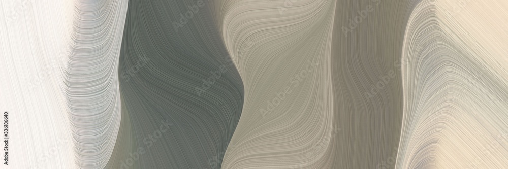 Wall mural elegant flowing designed horizontal banner with dark gray, rosy brown and dim gray colors. fluid curved lines with dynamic flowing waves and curves