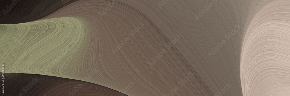 Poster elegant flowing banner design with pastel brown, ash gray and very dark pink colors. fluid curved li