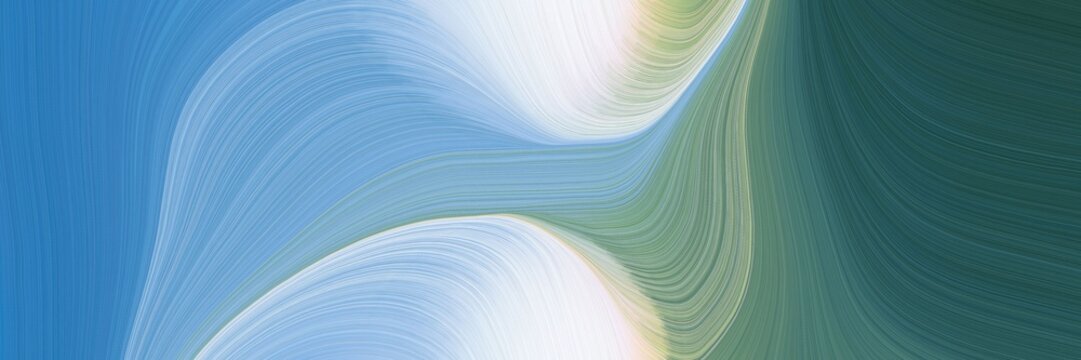 elegant decorative header with cadet blue, light gray and corn flower blue colors. fluid curved flowing waves and curves