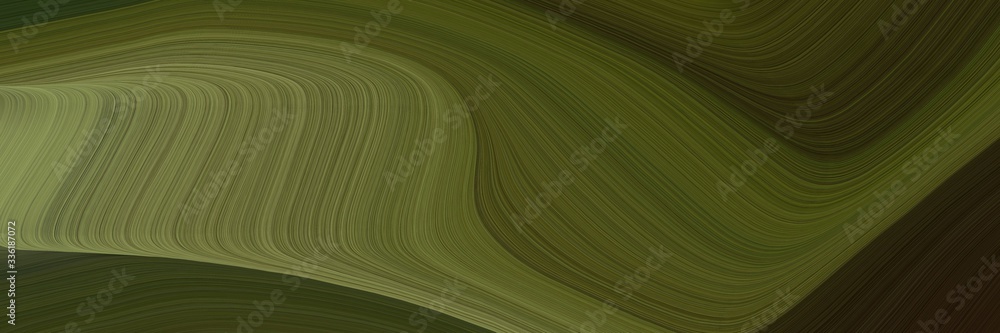 Poster elegant moving banner design with dark olive green, pastel brown and very dark green colors. fluid c