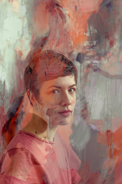 Portrait of a female painter in her studio