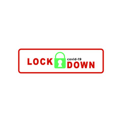 lockdown icon for pandemic corona logo design illustration