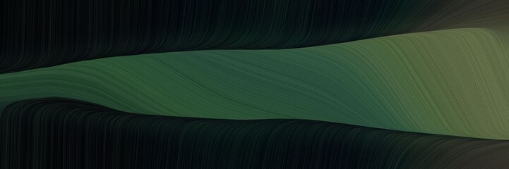 elegant colorful horizontal header with black, dark olive green and dark slate gray colors. fluid curved flowing waves and curves