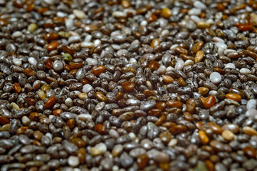 chia seeds. macro shot. background.